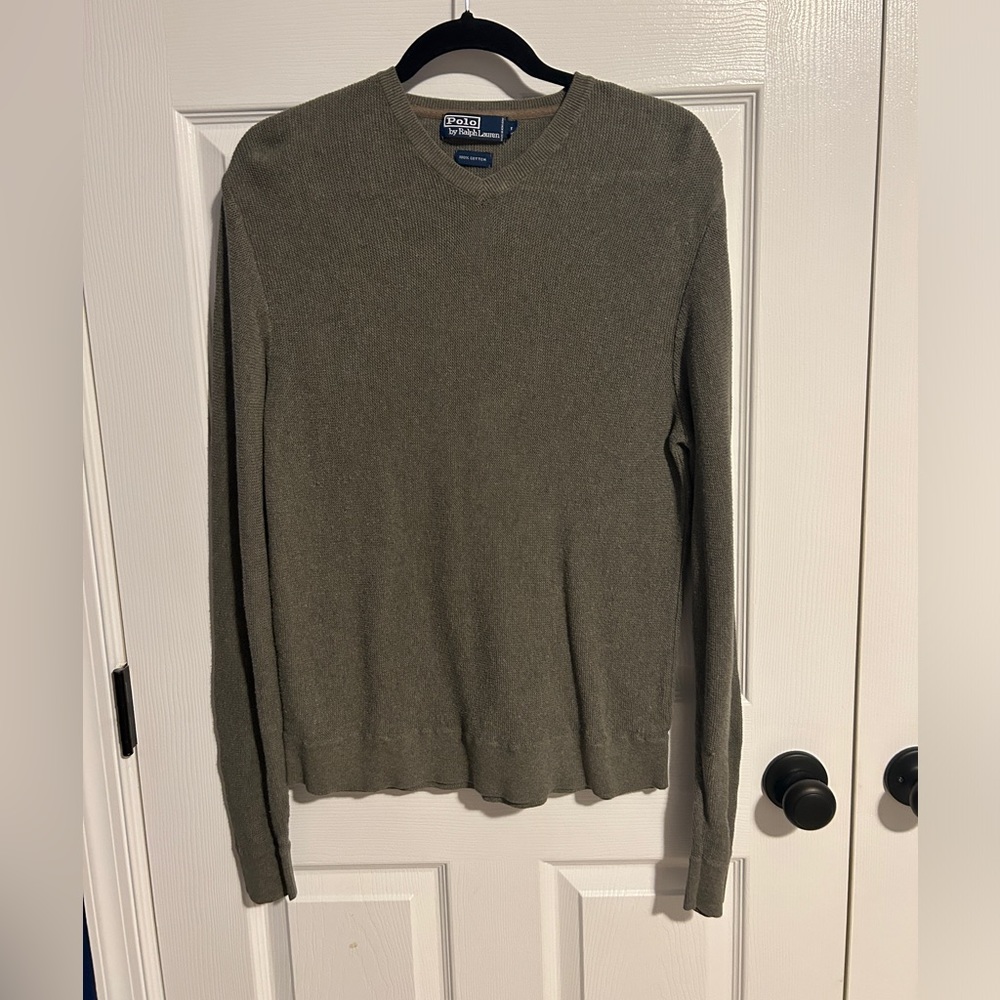 Gray/Brown ish color Polo by Ralph Lauren. Size large
